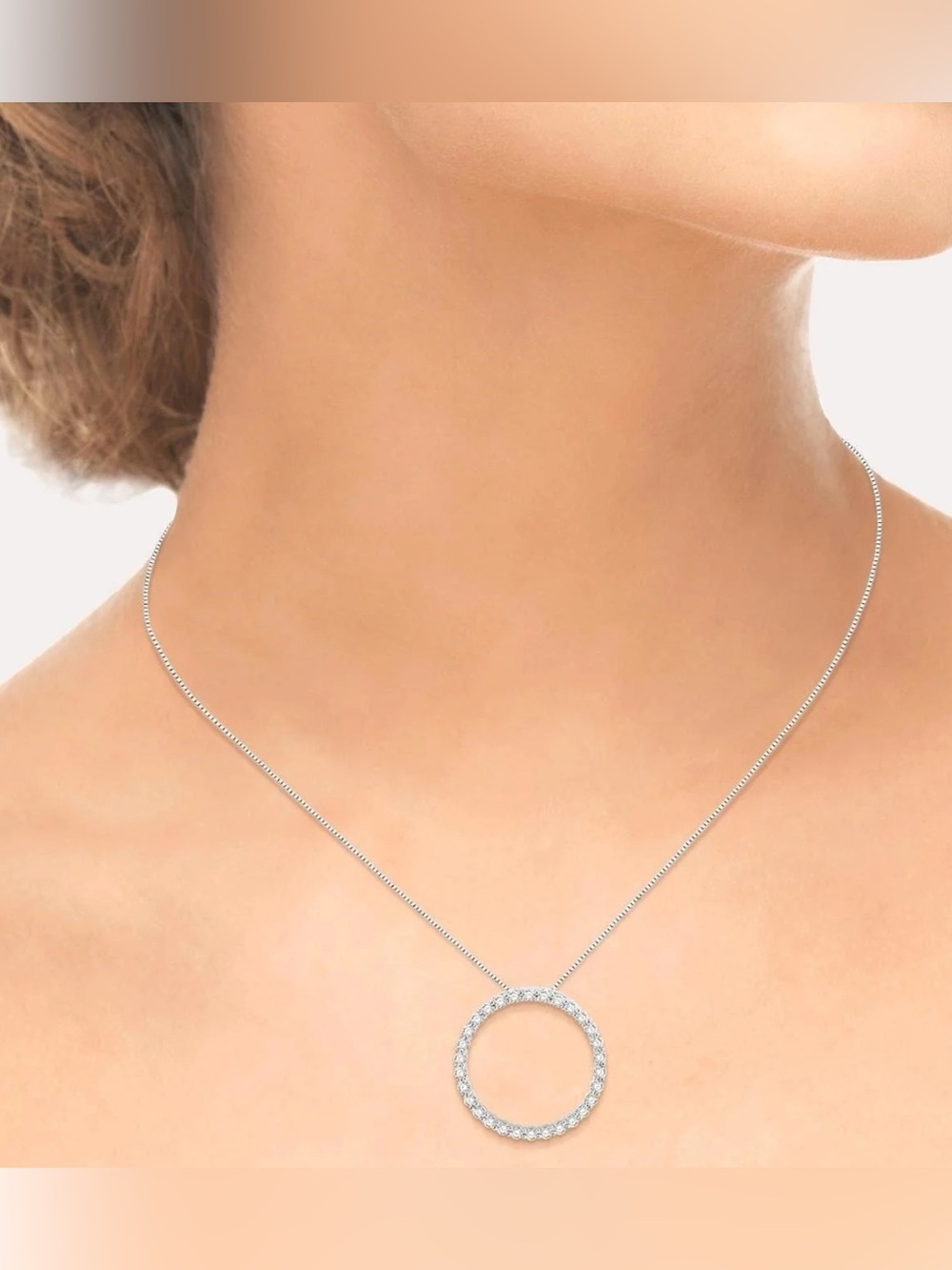Crystal Circle Pendant Necklace